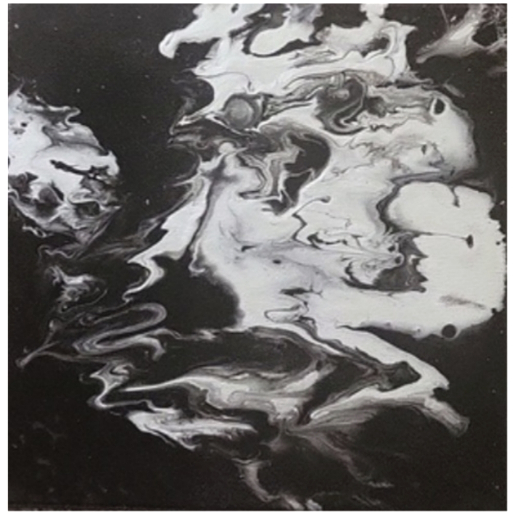 Black and Silver Abstract Design 12 x 12 Inches Canvas Painting